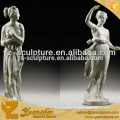 hand carved marble art statue of lady dancing for home decoration